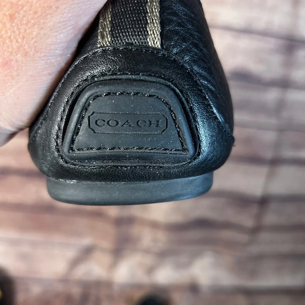 Coach Jarad Mens Black Leather Signature Driving Penny Loafers Shoes 13D B0065